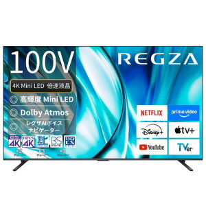 �y���������ۏ؁zREGZA 100Z770R 100V�^ 4K Mini LED�t���e���r Bluetooth�Ή� BS�ECS 4K�`���[�i�[����