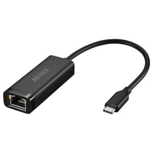 BUFFALO LUA6U3CGTEBK LAN�A�_�v�^�[ USB3.2 Gen1�Ή� USB Type-C�ڑ� �P�[�u����15cm �u���b�N