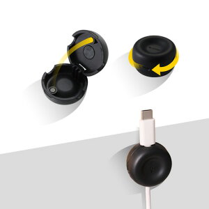 �G���R�� EKC-CCH01BK �P�[�u���z���_�[ �ő�a��8mm�P�[�u���Ή� 360�x��]�y�� �S���V�[�g�t�� 3���� �u���b�N