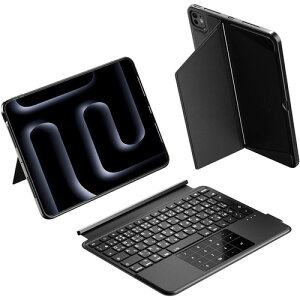 iClever TYPEMATE10 iPad�p�L�[�{�[�h�t���P�[�X �e���L�[���^�b�`�p�b�h��̌^ ���{��z�� Bluetooth�Ή� ���p�x�X�^���h�@�\�t �u���b�N