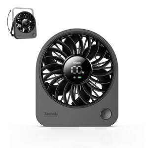 AECOOLY TE01BK Chic 03 Portable Table Fan 5�i�K���ʐؑ� �X�}�[�g�f�W�^���\�� �u���b�N