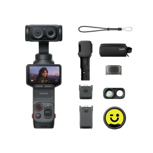 Insta360 CINSABTA-LUNAULTRA03 �W���o���J���� insta360 Luna �f���A�������Y���� 1�C���`8K�Z���T�[�̗p OLED�^�b�`�X�N���[�� �u���b�N