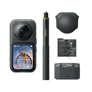 Insta360 CINSABXA-X603 insta360 X6 �f���A��1�^1.1�C���`�����`�Z���T�[���� 8K50fps 360�x����Ή� �\���o�b�e���[�t �u���b�N