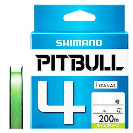 PEライン　釣り糸　シマノ SHIMANO PITBULL 4 (ピットブル 4) PL-M64R ライムグリーン 200m 2点までメール便配送可能 【 メール便 対応 】