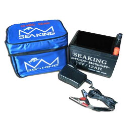 SEAKING ( シーキング ) バッテリー 12V/12AH 充電器付き【 あす楽 】電動リールに 非常用電源にも使える