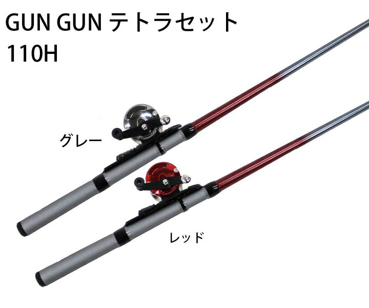 楽天市場】テトラセット ロッドGUNGUNテトラ110H リールMeta Catch DX 