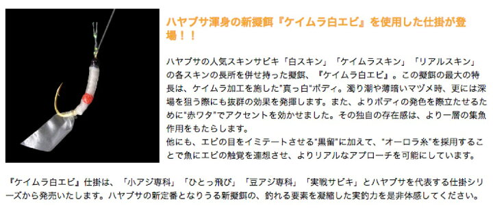 楽天市場 ハヤブサ Hayabusa 小アジ専科 ケイムラ白エビ Hs2 サビキ釣り仕掛け真っ白なケイムラと赤ワタで魚を夢中に ウエストコースト アウトドアshop