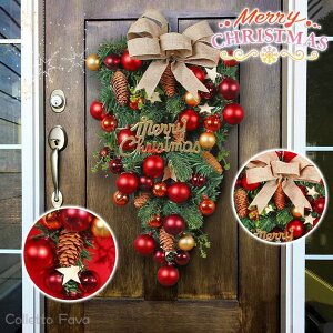 クリスマスリース クリスマス飾り付け 玄関ドア 花 フラワーリース 造花 花輪 ガーデニング 装飾 お店 おしゃれ プレゼント クリスマスツリー