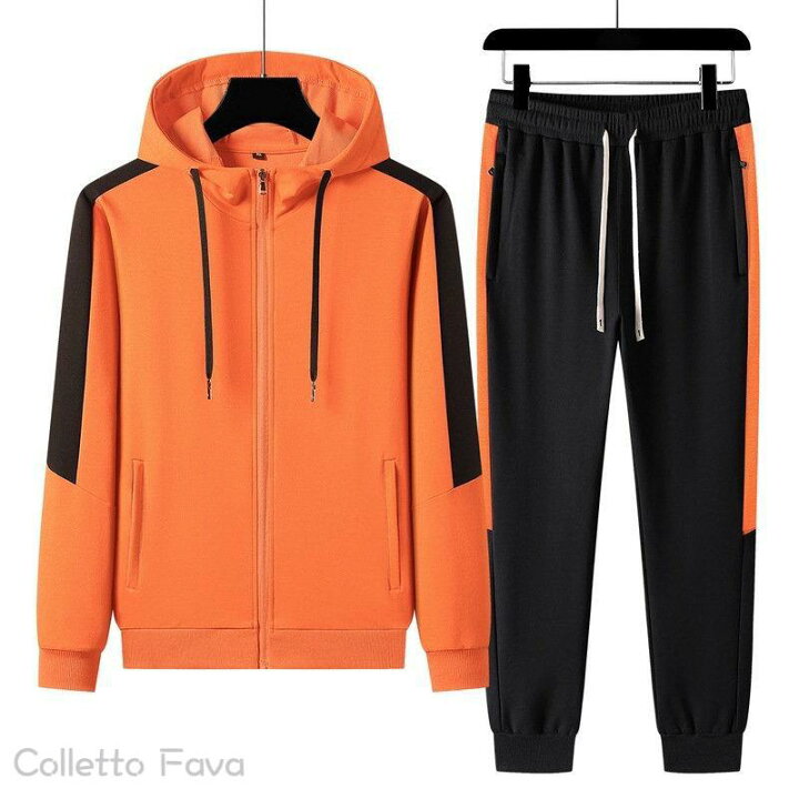 楽天市場】セットアップ メンズ 秋服 春物 ジップアップ フード付 配色 