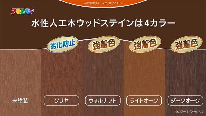 楽天市場】塗料 水性人工木ウッドステイン 全4色 アサヒペン