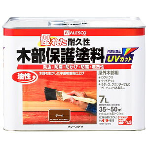 塗料 油性木部保護塗料 7L チーク カンペハピオ ペンキ 油性 油性塗料 防腐剤 木材 ウッドデッキ 塗料 UVカット 防虫 防カビ 防藻 屋外 木部 保護