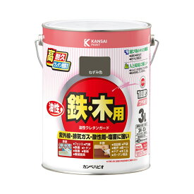 塗料 油性ウレタンガード 3L ねずみ色 カンペハピオ ペンキ 油性 ウレタン塗料 油性塗料 錆止め塗料 錆止め 防サビ 鉄・木用 高耐久 紫外線 塗装