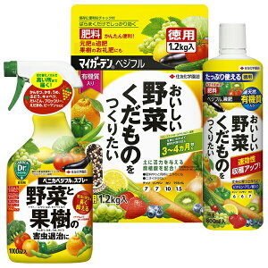 ベジフル 野菜・果物おすすめ3点セット KINCHO園芸 野菜 殺虫剤 野菜 肥料 野菜 液肥 野菜 配合肥料 野菜 害虫 退治 カメムシ 対策 スプレー 殺虫剤