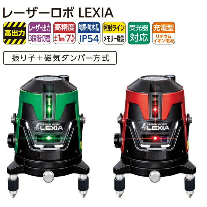 楽天市場】レーザー墨出し器 レーザーロボ LEXIA 31 グリーン 70843 