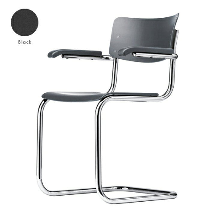 楽天市場】THONET キャンティレバーチェア no.S43F ブラック【受注品 