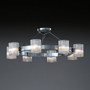 【即納】YAMAGIWA(ヤマギワ)シャンデリア FLARE(フレア) 8灯 Φ800mm クローム/クリア