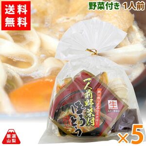 【送料無料】 信玄武者ほうとう 野菜付き 1人前×5袋 山梨県 ご当地グルメ ワタショク お得な まとめ買いセット