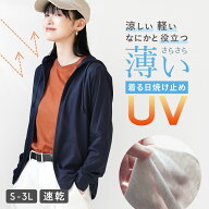 【特別送料無料＆特別価格】UVカット パーカー レディース S/M/L/LL/3L トップス 羽織り フーディー 紫外…