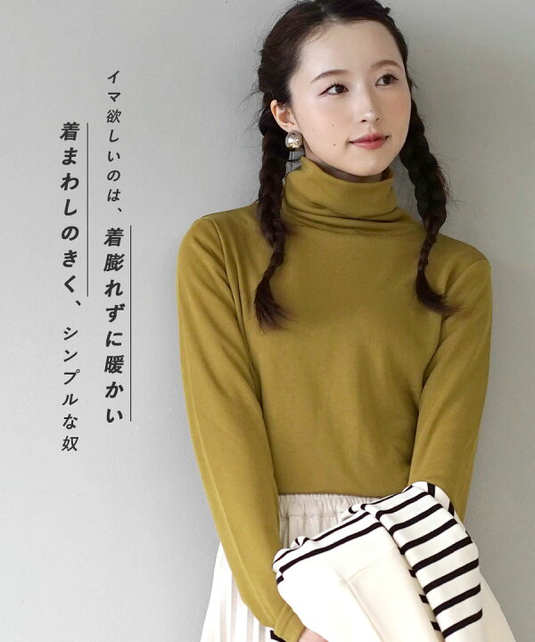 楽天市場 th大感謝バーゲン 11 11 1 59まで特別送料無料 カットソー M L Ll 秋冬 の重ね着に 裏起毛 のあたたか カットソー レディース トップス プルオーバー インナー 長袖 大きいサイズ ゆったり メール便可 無地 ボーダー 裏起毛タートルネック