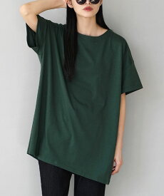 Tシャツ 半袖 レディース / トップス カットソー 五分袖 クルーネック 半袖Tシャツ 白Tシャツ 綿混 チュニック オーバーサイズ 大きいサイズ ゆったり 体型カバー 春【メール便可22】◆zootie（ズーティー）：URBAN PLUS オーバーカットソー