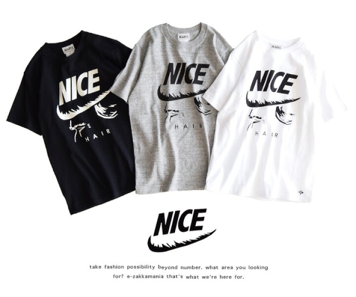 楽天市場 Tシャツ Nice Hair おもしろロゴのカットソー レディース トップス 半袖 Tシャツ Tee ロゴt ロホt 天竺 スポーティー カジュアル 英字 ロゴ アイコン ブランド おしゃれ コットン混 綿混 ユーズド風 古着風 H 春 夏 春夏 メール便可15 Headys T