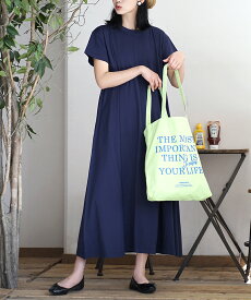＼5点まとめ買いで20％OFF！／ワンピース 汗染み防止 UVカット 綿100％ S/M/L/LL レディース ロング丈 マキシ丈 半袖 クルーネック コットン Tシャツ ゆったり 楽ちん 春 夏 【メール便可24】◆zootie（ズーティー）：汗しみない マキシワンピース