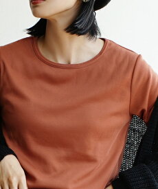 【特別送料無料！】裏起毛 カットソー タートルネック レディース M/L/LL トップス 長袖 ハイネック インナー 重ね着 無地 ボーダー ゆったり 大きいサイズ あったかい 暖かい 秋 冬 【メール便可22】◆zootie（ズーティー）：無地＆ボーダー 裏起毛クルーネックカットソー