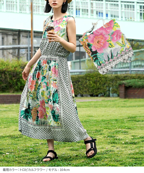 楽天市場 ワンピース レディース ワンピ ロングワンピ ロング マキシ ノースリーブ 綿100 コットン 大きいサイズ ゆったり 夏 メール便可22 Zootie ズーティー インドコットン ノースリーブワンピース イーザッカマニアストアーズ