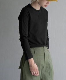 Tシャツ 綿100％ 長袖 レディース M/L/LL トップス カットソー ロンT 白Tシャツ コットン クルーネック 丸首 シンプル ベーシック 無地 大きいサイズ ゆったり 冬 春 【メール便可22】◆zootie（ズーティー）：シルキースムースコットン Tシャツ［長袖］