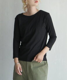 【特別送料無料！】Tシャツ 綿100％ 七分袖 レディース M/L/LL トップス カットソー ロンT 白Tシャツ コットン 7分袖 クルーネック 丸首 シンプル ベーシック 無地 ゆったり 秋 冬 【メール便可22】◆zootie（ズーティー）：シルキースムースコットン Tシャツ［七分袖］