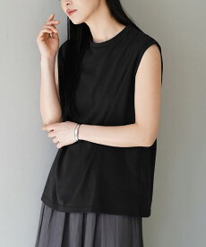 カットソー フレンチスリーブ レディース / トップス Tシャツ ノースリーブ タンクトップ インナートップス インナー 白Tシャツ 無地 重ね着 レイヤード シンプル ベーシック ゆったり 秋 冬 【メール便可10】◆zootie（ズーティー）：URBAN PLUS フレンチスリーブカットソー