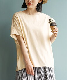 カットソー Tシャツ トップス レディース 半袖 大きいサイズ ゆったり 【メール便可22】◆zootie（ズーティー）：デザインPlus サイドタック ドルマンプルオーバー