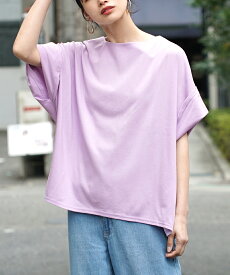 カットソー Tシャツ トップス レディース 半袖 大きいサイズ ゆったり 【メール便可22】◆zootie（ズーティー）：デザインPlus サイドタック ドルマンプルオーバー