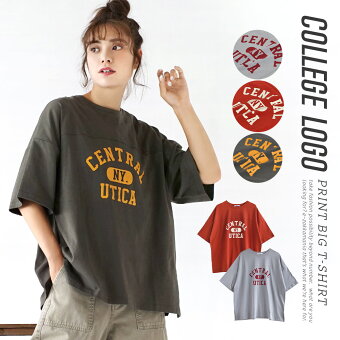 カレッジロゴ プリントBIGTシャツ