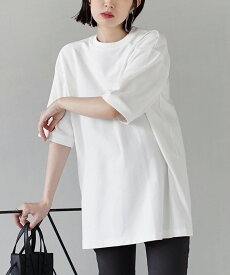 トップス カットソー レディース / 半袖 5分袖 Tシャツ 丸首 クルーネック 綿100％ コットン USAコットン 分厚い 厚手 ゆったり 大きいサイズ 体型カバー◆zootie（ズーティー）：USAコットン ハーフスリーブプルオーバー