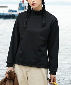 【在庫限り★売り尽くし最終価格！】 裏起毛 防風 カットソー レディース S/M/L トップス Tシャツ プルオーバー 長袖 防寒 ハイネック あったかい 暖かい ゆったり 冬 【メール便可22】◆zootie（ズーティー）：BBプルオーバー［ハイネック］