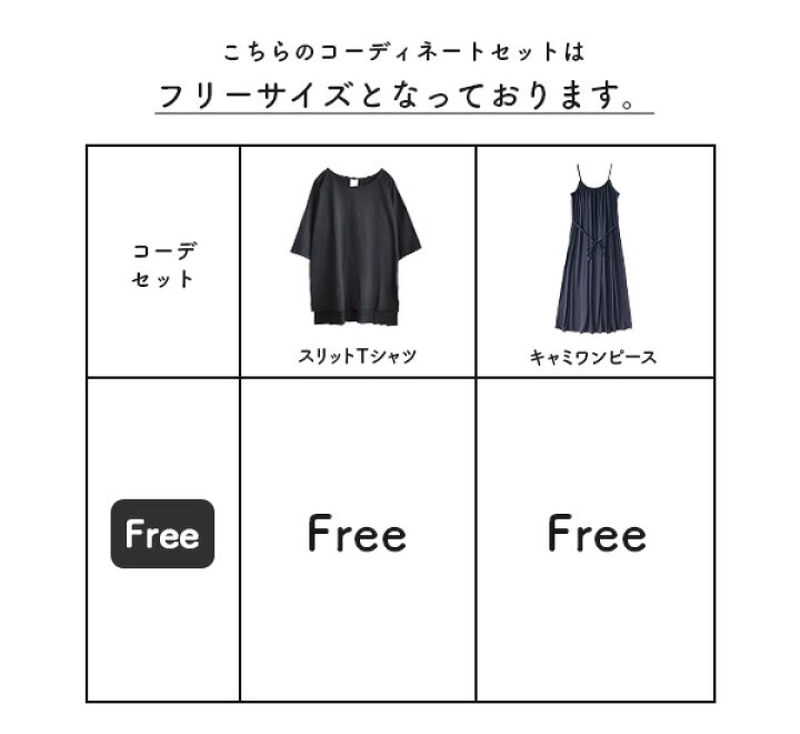 楽天市場 特別送料無料 コーディネートセット カラーが選べる お得な2点 セット レディース 服 Tシャツ カットソー プルオーバー ロングワンピース キャミワンピース ロング 重ね着 レイヤード 春夏 ゆるりワンピースで作る お家でまったりコーデ 返品