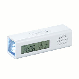 【FMラジオ付クロック】 FM マルチ ステーション 6144 ワイドFMラジオ対応ライト付多機能防災時計