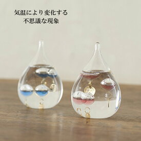 温度計 Fun Science 不思議な現象 ガラスフロート温度計 しずくSS 333-216 幅60mm 奥行き60mm 高さ90mm ホウケイ酸ガラス パラフィンオイル 茶谷産業 中国製