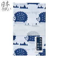 てぬぐい 日本手拭い ぬの千代 はりねずみ 楽しい動物たち 1枚 かわいい NCD-7 33cm 90cm 綿100 泉州 日…