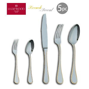 Jg[Zbg iCt tH[N Xv[ 1lp 5pc  LUCKY WOOD bL[Ebh t`ANZg  18-10XeX fBi[Zbg 6-18403-P5p llMtg p[\iZbg 