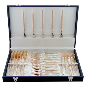 �J�g�����[�Z�b�g �i�C�t �t�H�[�N �X�v�[�� 5�l�p 25pc LUCKY WOOD ���b�L�[�E�b�h �~���g�A �s���N�S�[���h �d�� 18-10�X�e�����X �f�B�i�[�Z�b�g �M�t�g�P�[�X�� ���{�� ���O��