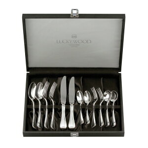 ペアディナーセット12pc LUCKY WOOD(ラッキーウッド) 洋白銀器ロムネー シルバープレート20ミクロン銀仕上げ ミラー仕上げ 日本製 小林工業株式会社