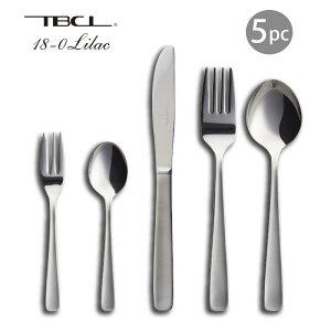 カトラリーセット ナイフ フォーク スプーン 1人用 5本組 ライラック 18-0ステンレス ディナーセット 日本製 燕三条 食器洗浄機対応 TBCL 燕物産