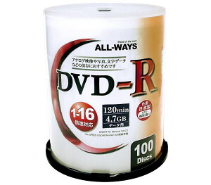 y1024ԌN[|zzzALL WAYS I[EFCY16{DVD-R f[^p 100 XshP[X/v^u ALDR47-16X100PW(2281563)