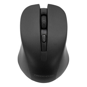 GREEN HOUSE グリーンハウスワイヤレスマウス ブラック 光学式 /無線 ワイヤレス /4ボタン /USB GH-MULNOA-BK(2517124)送料無料