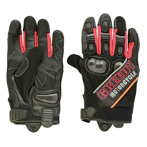 【30日は24時間限定クーポン配布】GREEDY(グリーディー)GRGSG051 ショートライディングメッシュグローブ 赤 Lサイズ GRGSG051RDL(2563858)送料無料