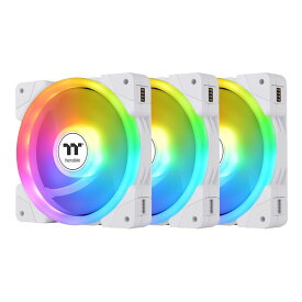 【5/1-5 楽天モバイル会員エントリーでポイント10倍】Thermaltake サーマルテイクSWAFAN EX12 ARGB PC Cooling Fan White TT Premium Edition 3個パック ホワイト CL-F169-PL12SW-A(2588651)代引不可 送料無料