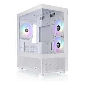 【20日は24時間限定クーポン配布】thermaltake サーマルテイクミニタワー型PCケース View170 TG ARGB Snow ピラーレスデザイン/microATX/ホワイト CA-1Z4-00M6WN-00(2644159)代引不可 送料無料