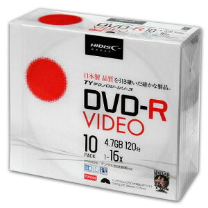 �y10����24���Ԍ���N�[�|���z�z�zHIDISC �n�C�f�B�X�NTY�V���[�Y 16�{��DVD-R �r�f�I�p CPRM/10��5mmP�P�[�X/�v�����^�u�� TYDR12JCP10SC(2424052)